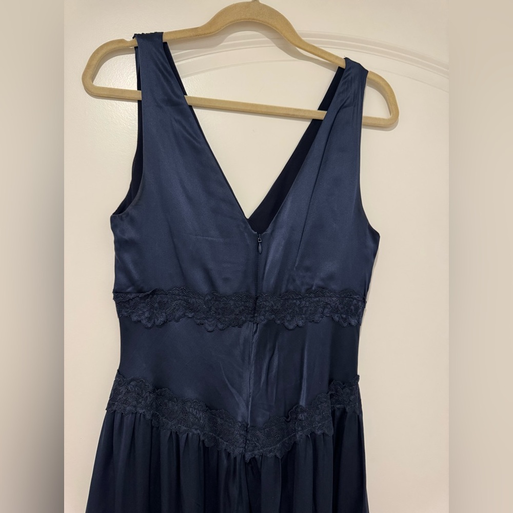 Reformation Stasia Sleeveless Silk Midi Dress in Navy - Picture 10 of 12
